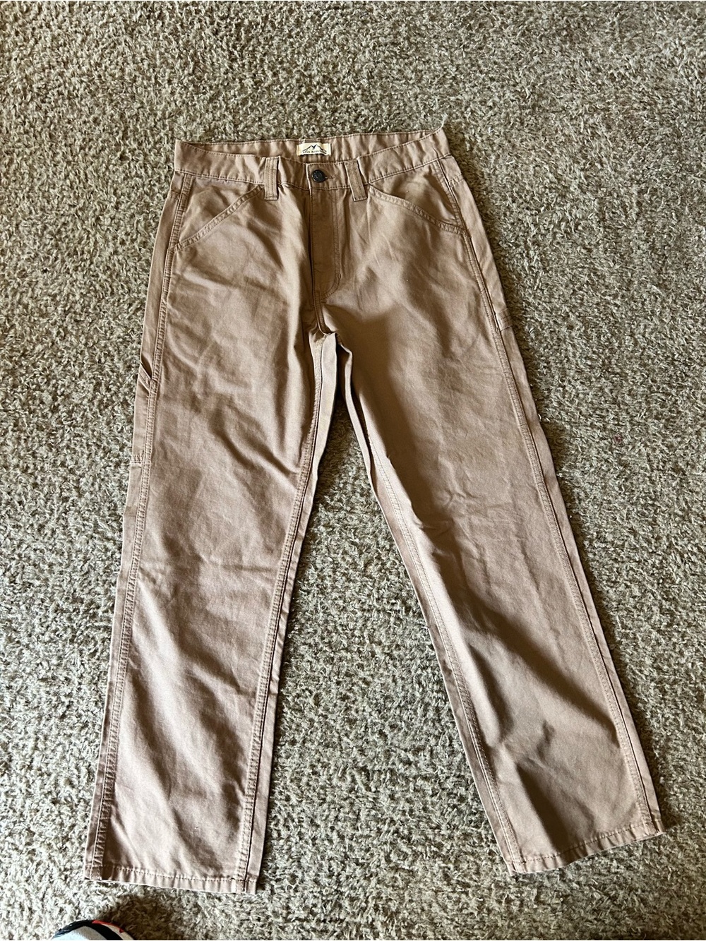 Men's Casual Tan Cargo Pants - Straight Fit